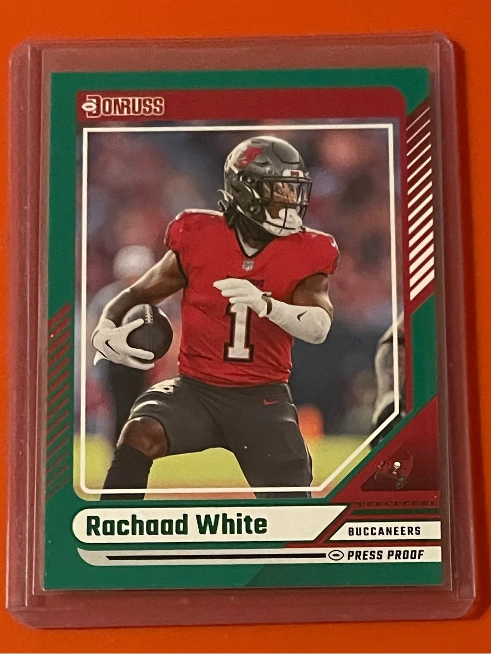 Rachaad White [Green Press Proof] #267 2024 Panini Donruss Football Trading Card